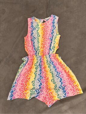 next Rainbow Leopard-Print Sleeveless Romper - Multicolor